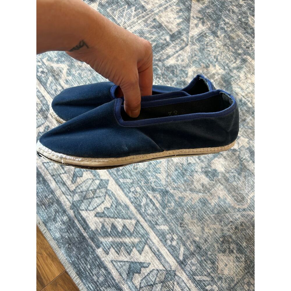 DROGHERIA CRIVELLINI Classic Velvet Loafers - Blue, Size 38 - Picture 6 of 6
